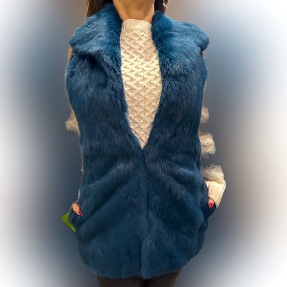 Real rabbit fur long vest - Picture 2 of 6